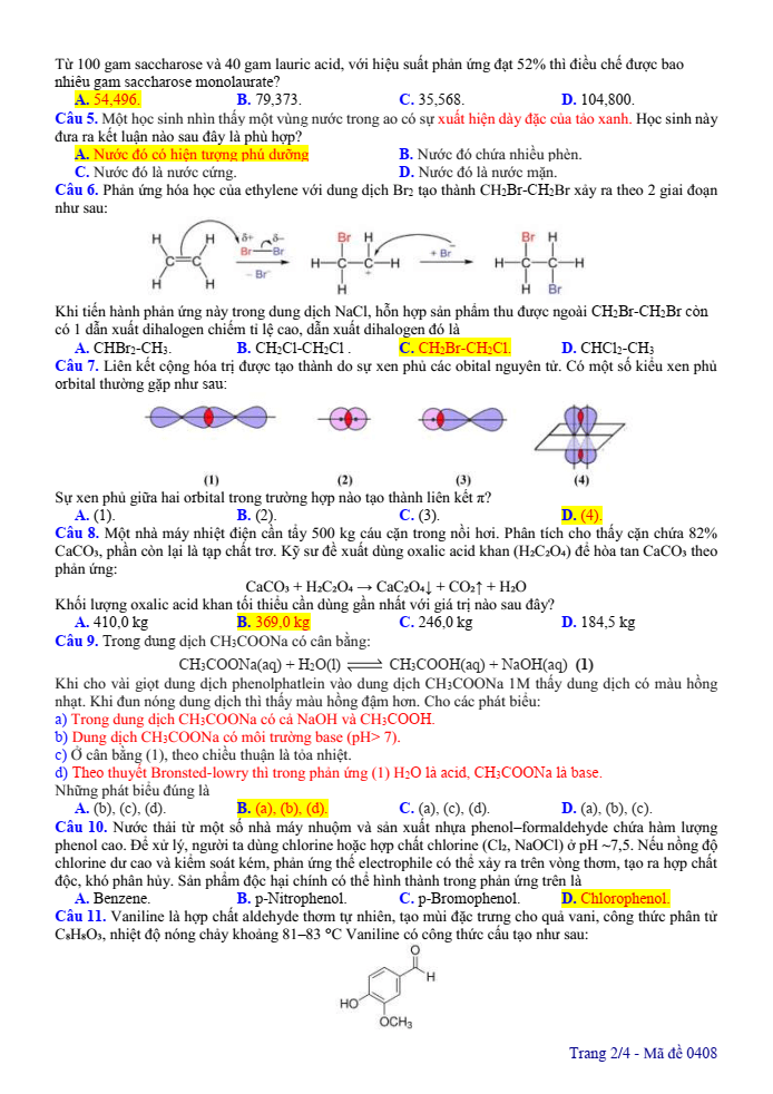 Đề thi học sinh giỏi Hóa học 12 Liên trường THPT (Nghệ An) năm 2025-2026