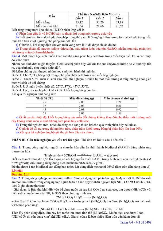 Đề thi học sinh giỏi Hóa học 12 Liên trường THPT (Nghệ An) năm 2025-2026