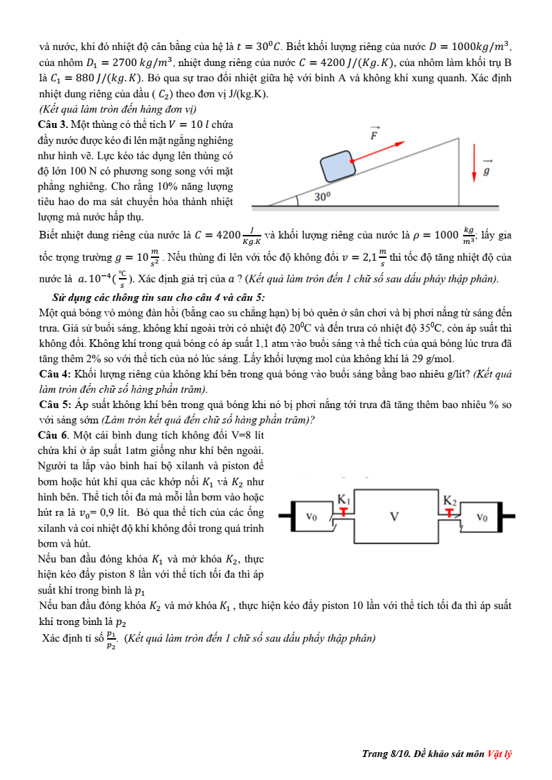 Đề thi học sinh giỏi Vật lí 12 năm 2025-2026 (có lời giải)