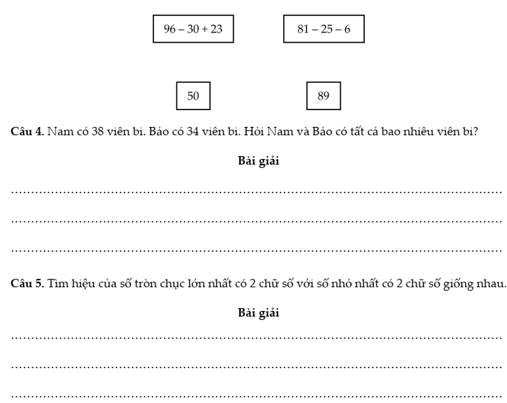 20+ Đề thi Toán lớp 2 Chân trời sáng tạo Học kì 1 năm 2025 tải nhiều nhất