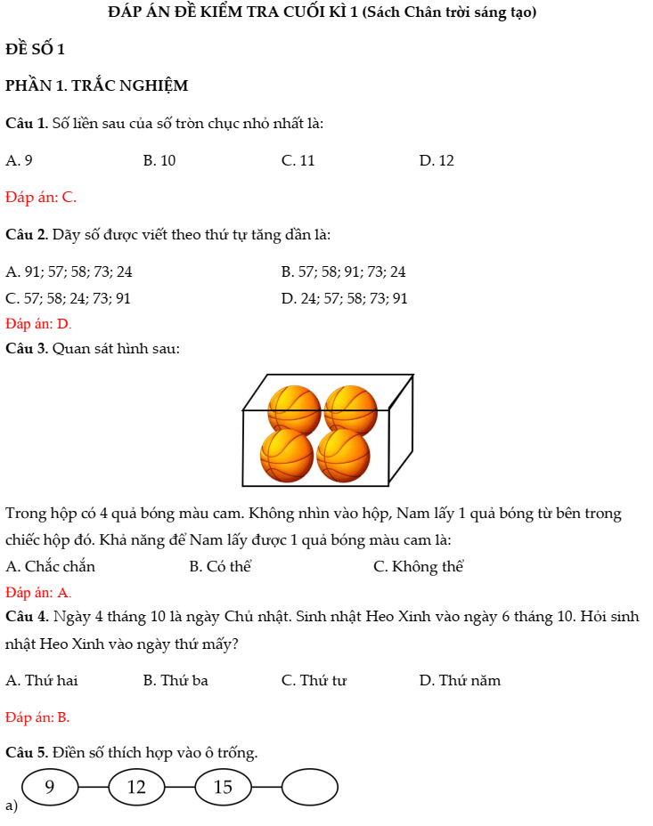 20+ Đề thi Toán lớp 2 Chân trời sáng tạo Học kì 1 năm 2025 tải nhiều nhất