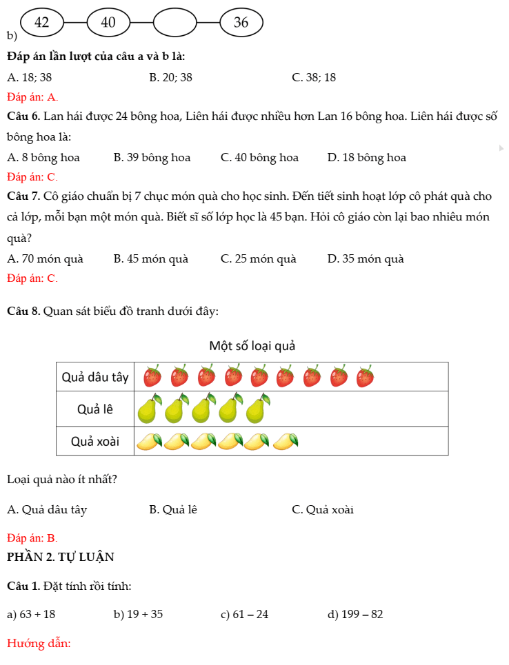 20+ Đề thi Toán lớp 2 Chân trời sáng tạo Học kì 1 năm 2025 tải nhiều nhất