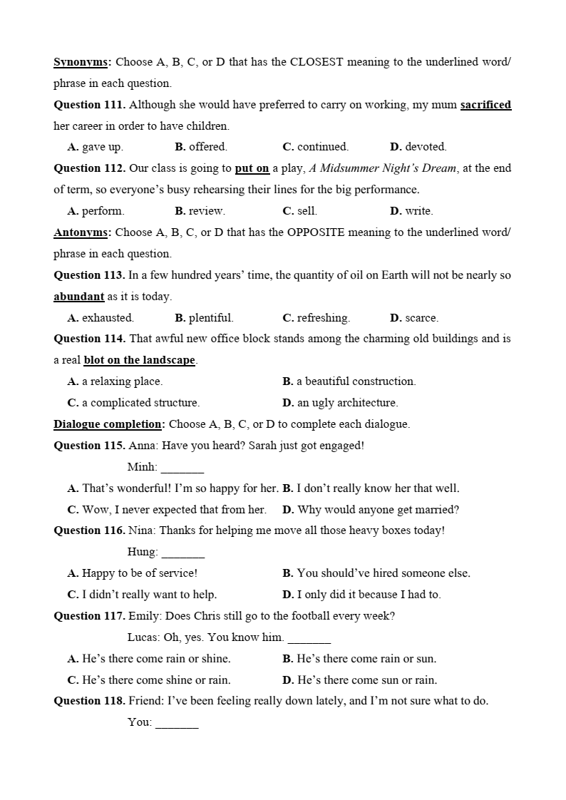 10+ Đề thi ĐGNL Bộ Quốc phòng phần Tiếng Anh (có lời giải)