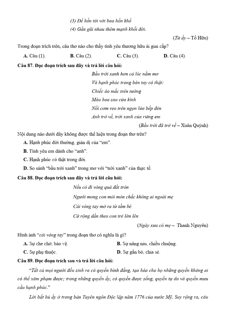 10+ Đề thi ĐGNL Bộ Quốc phòng phần Văn học - Ngôn ngữ (có lời giải)