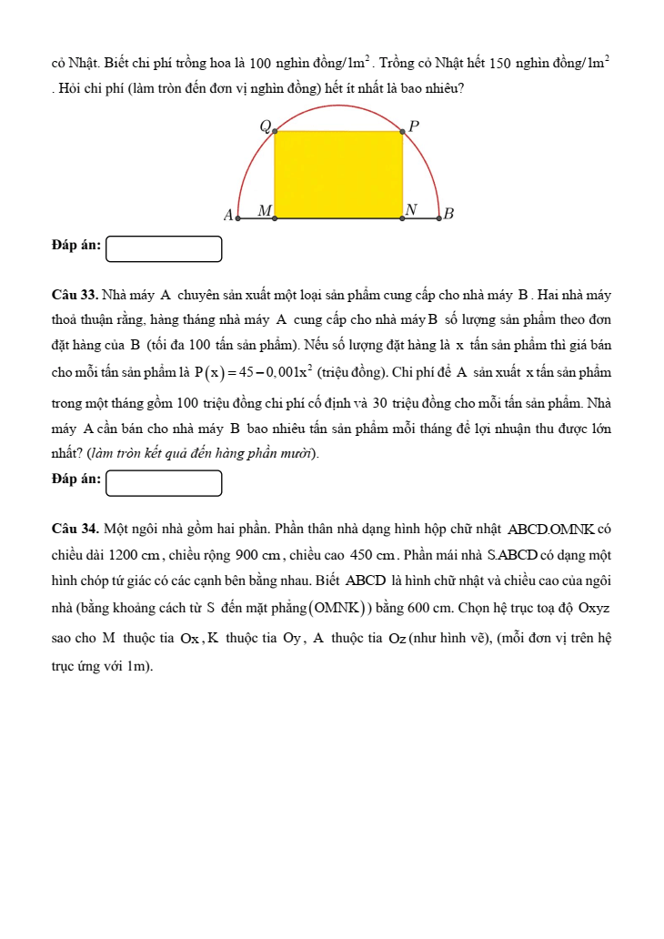 5+ Đề thi ĐGNL Đại học Sư phạm Hà Nội 2 môn Toán (có lời giải)