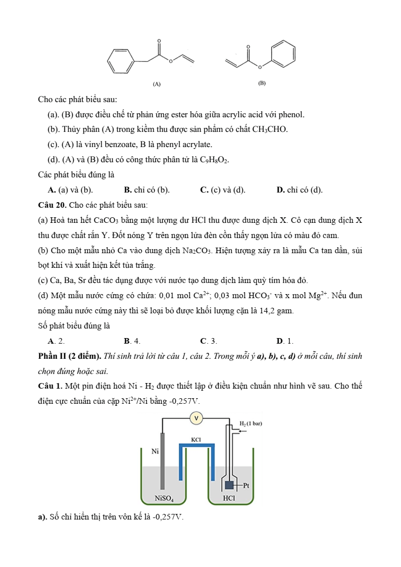 5+ Đề thi ĐGNL Đại học Sư phạm Hà Nội môn Hóa học (có lời giải)