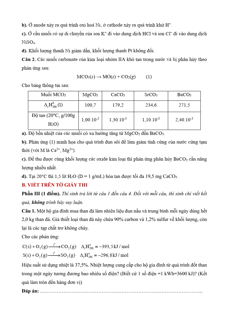 5+ Đề thi ĐGNL Đại học Sư phạm Hà Nội môn Hóa học (có lời giải)