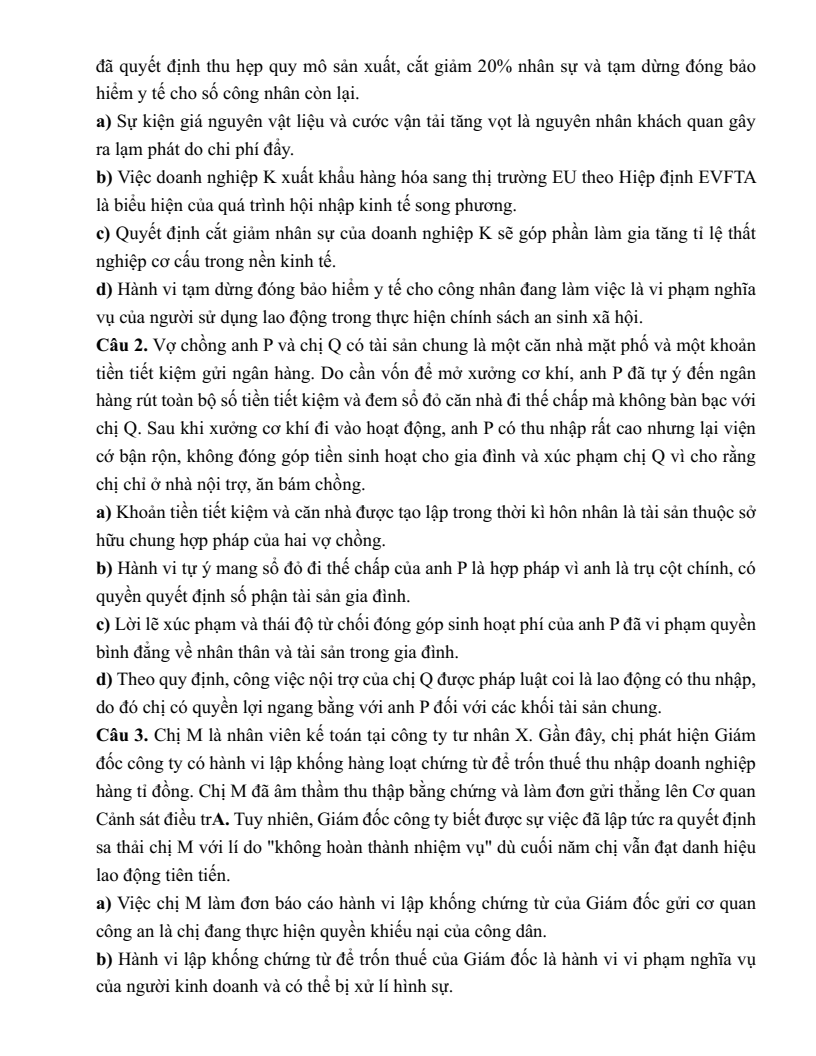 20+ Đề thi ĐGNL Đại học Sư phạm Hà Nội môn KTPL (có lời giải)