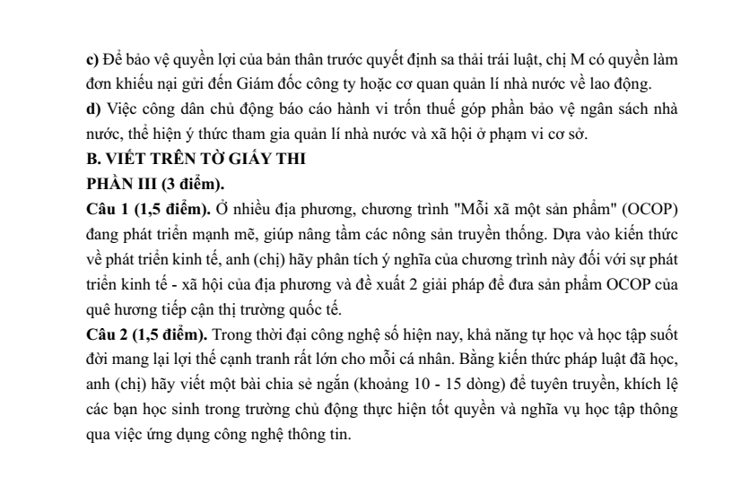 20+ Đề thi ĐGNL Đại học Sư phạm Hà Nội môn KTPL (có lời giải)