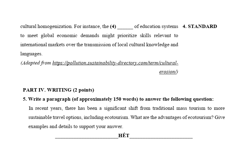 5+ Đề thi ĐGNL Đại học Sư phạm Hà Nội môn Tiếng Anh (có lời giải)