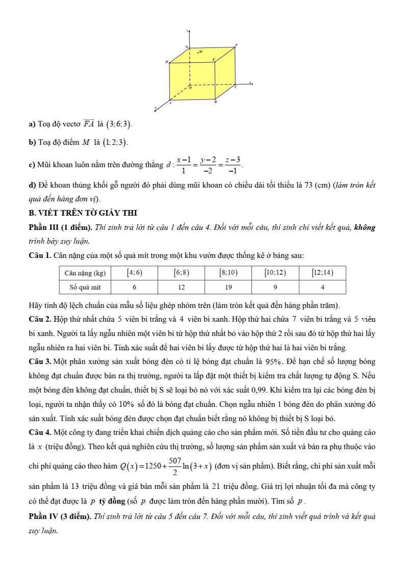 5+ Đề thi ĐGNL Đại học Sư phạm Hà Nội môn Toán (có lời giải)