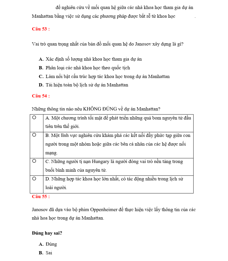 30+ Đề thi ĐGTD ĐHBK Hà Nội TSA phần Tư duy đọc hiểu (có lời giải)