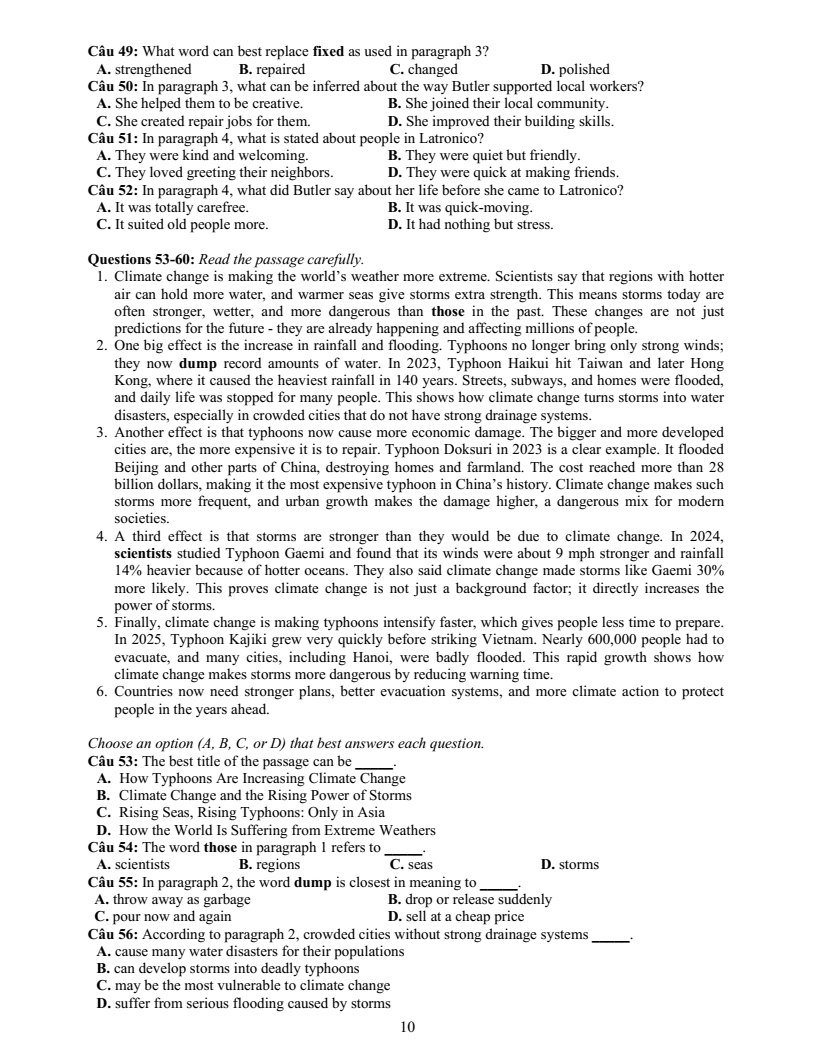 Đề thi mẫu ĐGNL ĐHQG Tp.HCM năm 2026