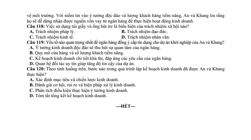 Đề thi mẫu ĐGNL ĐHQG Tp.HCM năm 2026