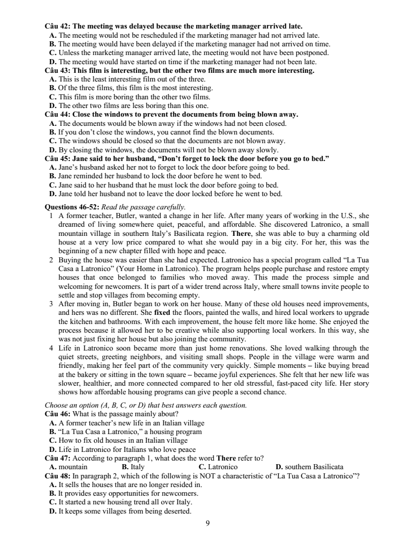 Đề thi mẫu ĐGNL ĐHQG Tp.HCM năm 2026