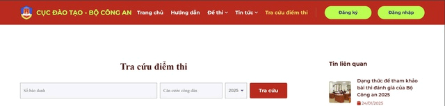 Hướng dẫn tra cứu điểm kỳ thi đánh giá năng lực của Bộ Công An năm 2025