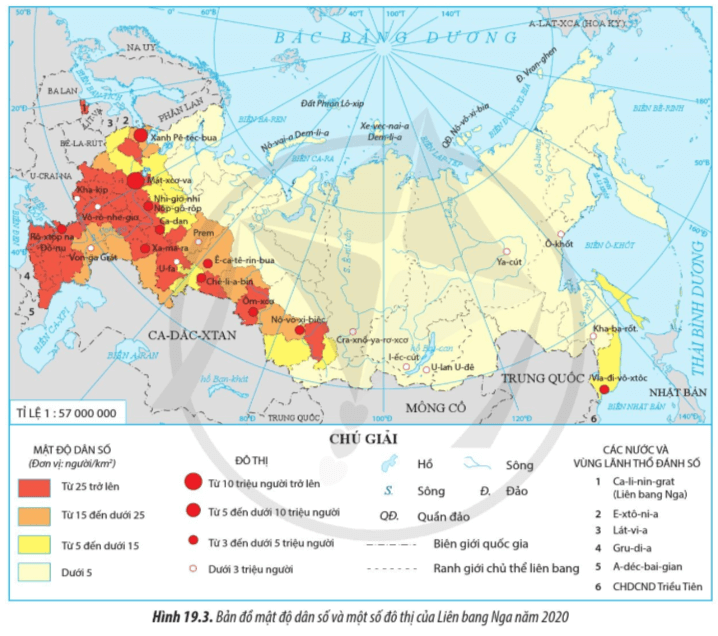 Lý thuyết Địa Lí 11 Cánh diều Bài 19: Vị trí địa lí, điều kiện tự nhiên và dân cư, xã hội Liên Bang Nga