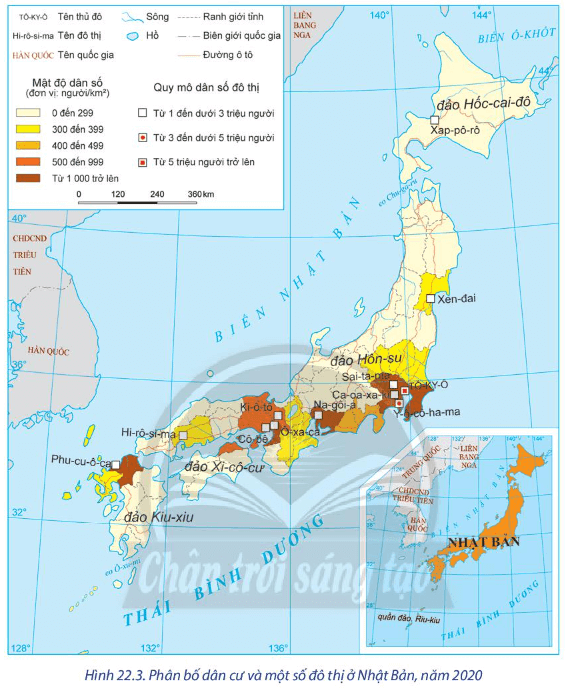 Lý thuyết Địa Lí 11 Chân trời sáng tạo Bài 22: Vị trí địa lí, điều kiện tự nhiên, dân cư và xã hội Nhật Bản
