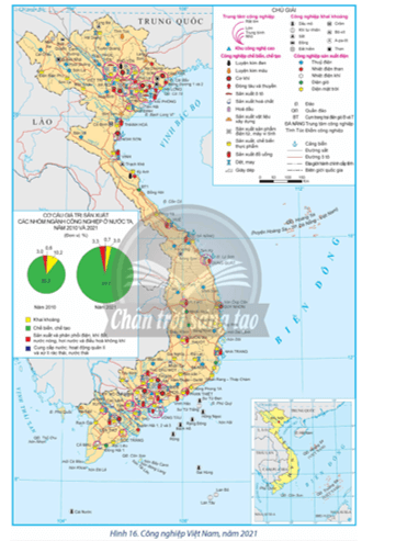 Dựa vào hình 16 và thông tin trong bài, hãy trình bày đặc điểm phát triển và phân bố công nghiệp giày