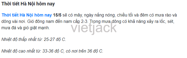 Cho biết nhiệt độ không khí cao nhất và nhiệt độ không khí thấp nhất