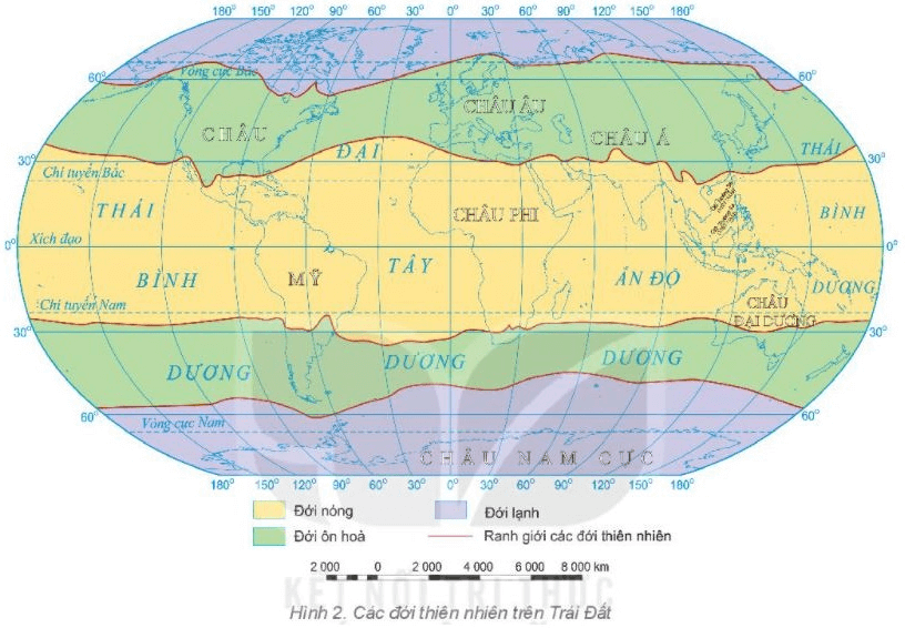 Lý thuyết Địa Lí 6 Bài 25: Sự phân bố các đới thiên nhiên trên Trái Đất