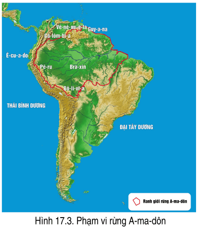 Lý thuyết Địa Lí 7 Cánh diều Bài 17: Đặc điểm tự nhiên Trung và Nam Mỹ