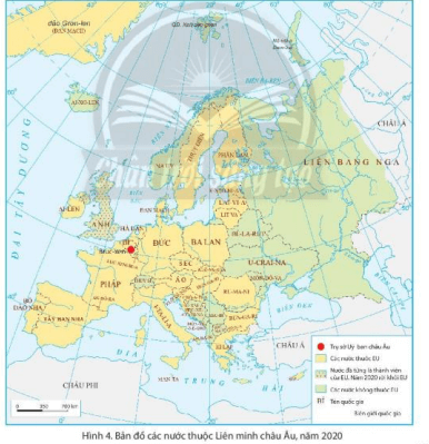 Dựa vào hình 4 và thông tin trong bài, em hãy trình bày khái quát về Liên minh châu Âu