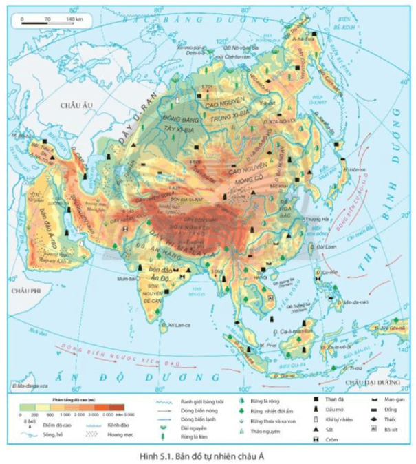 Lý thuyết Địa Lí 7 Chân trời sáng tạo Bài 5: Thiên nhiên châu Á