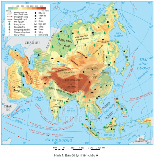 Lý thuyết Địa Lí 7 Kết nối tri thức Lý thuyết Bài 5: Vị trí địa lí, đặc điểm tự nhiên Châu Á