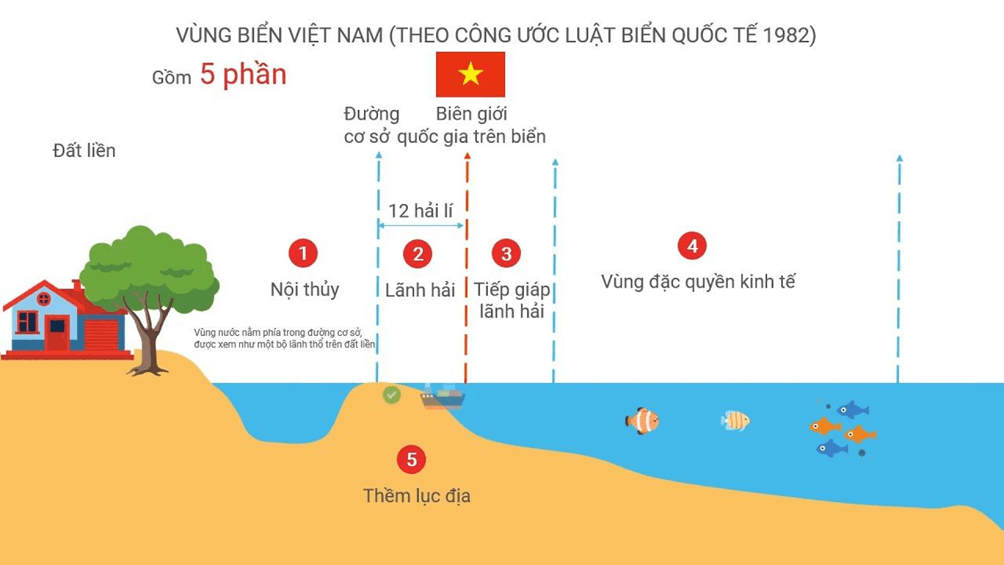 Lý thuyết Địa Lí 8 Cánh diều Bài 11: Phạm vi Biển Đông: Các vùng biển của Việt Nam ở Biển Đông: Đặc điểm tự nhiên vùng biển đảo Việt Nam