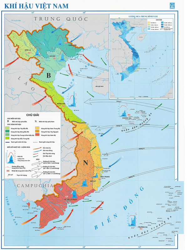 Lý thuyết Địa Lí 8 Cánh diều Bài 5: Khí hậu Việt Nam