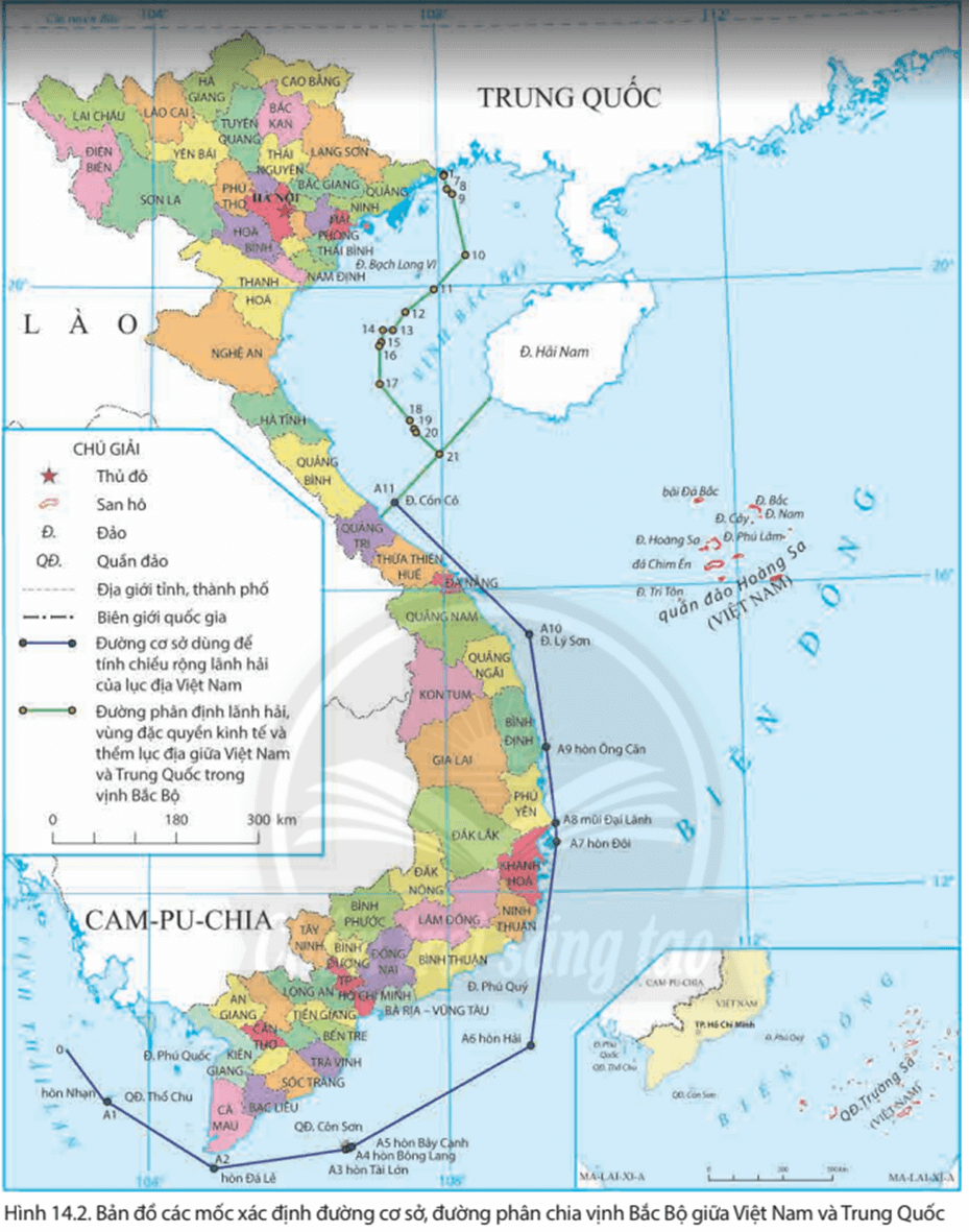 Lý thuyết Địa Lí 8 Chân trời sáng tạo Bài 14: Vị trí địa lí Biển Đông, các vùng biển của Việt Nam