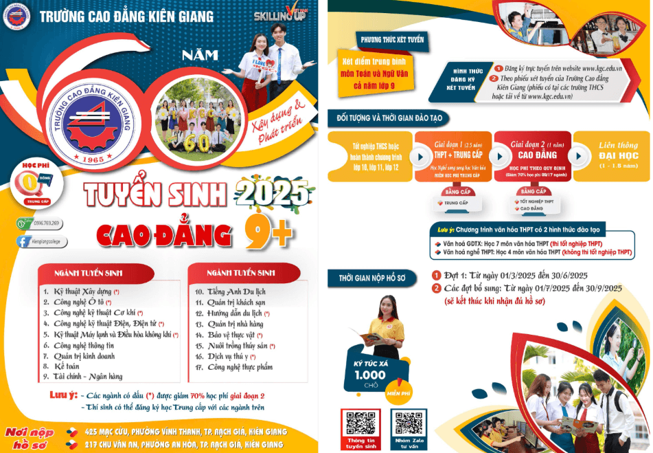 Điểm chuẩn Cao đẳng Kinh tế Kỹ thuật Kiên Giang 2025 (2024, 2023, ...)
