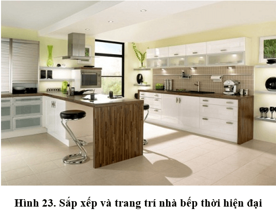 Lý thuyết, trắc nghiệm Công nghệ 9 Bài 3 (có đáp án): Sắp xếp và trang trí nhà bếp