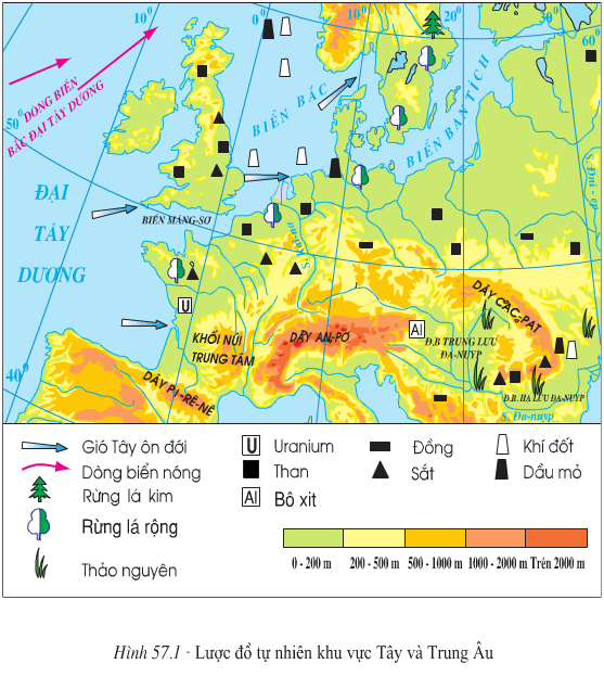 Lý thuyết Địa Lí 7 Bài 57: Khu vực Tây và Trung Âu hay, chi tiết 