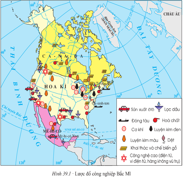 Lý thuyết Địa Lí 7 Bài 39: Kinh tế Bắc Mĩ hay, chi tiết(tiếp theo) 