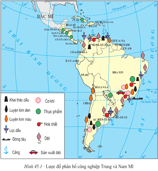 Lý thuyết Địa Lí 7 Bài 45: Kinh tế Trung và Nam Mĩ hay, chi tiết (tiếp theo) 