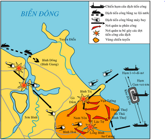 Lý thuyết Lịch Sử 12 Bài 22: Nhân dân hai miền trực tiếp chiến đấu chống đế quốc Mĩ xâm lược, nhân dân miền bắc vừa chiến đấu vừa sản xuất (1965-1973) | Lý thuyết Lịch Sử 12 ngắn gọn