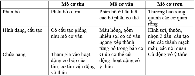 Lý thuyết Sinh học 8 Bài 4: Mô hay, ngắn gọn