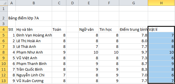 Giải bài tập Tin học 7 | Để học tốt Tin học 7