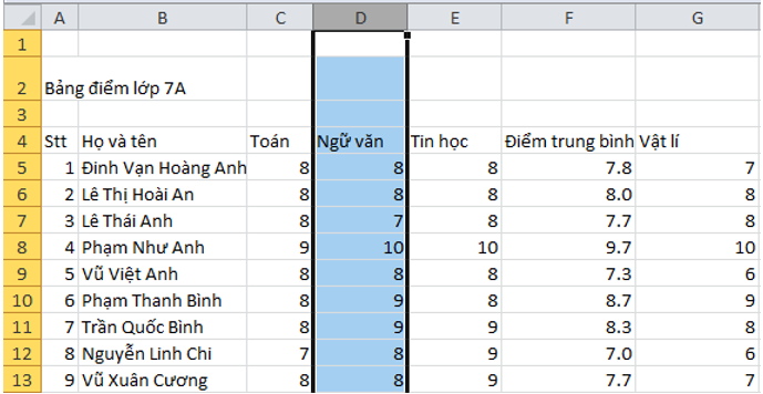 Giải bài tập Tin học 7 | Để học tốt Tin học 7