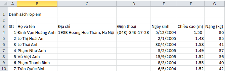 Giải bài tập Tin học 7 | Để học tốt Tin học 7