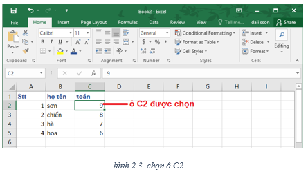 Lý thuyết Tin học 7 Bài 2: Các thành phần chính và dữ liệu trên trang tính (hay, chi tiết)