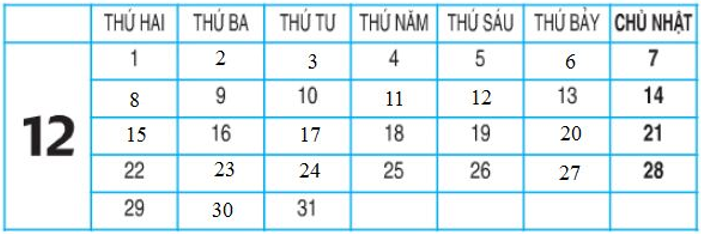 Giải Toán lớp 2 trang 79 Ngày, tháng  