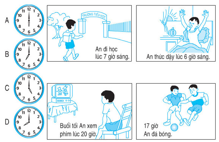 Giải Toán lớp 2 trang 78 Thực hành xem đồng hồ  