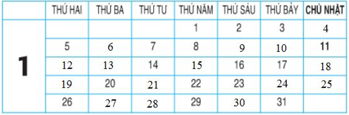 Giải Toán lớp 2 trang 80 Thực hành xem lịch  