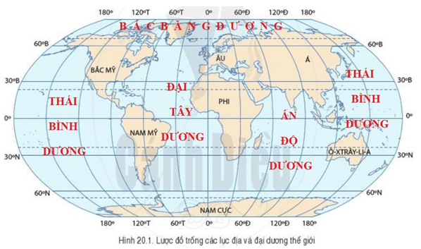 Bài 20: Thực hành: Xác định trên lược đồ các đại dương thế giới Cánh diều