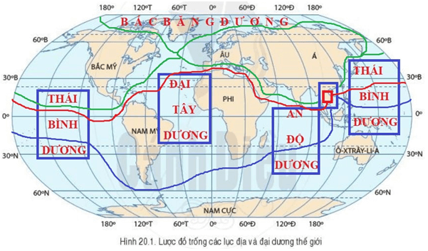 Bài 20: Thực hành: Xác định trên lược đồ các đại dương thế giới Cánh diều