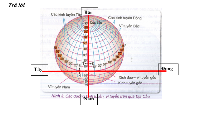 Khoa học xã hội 6 VNEN Bài 11: Kinh độ vĩ độ và tọa độ địa lí  | Hay nhất Giải bài tập Khoa học xã hội 6 VNEN