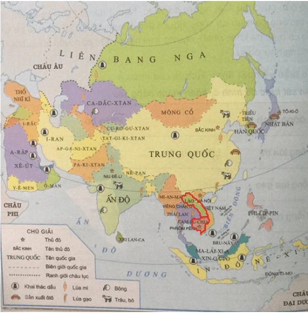 Lịch Sử và Địa Lí lớp 5 Bài 10: Khu vực Đông Nam Á và các nước láng giềng của Việt Nam | Hay nhất Giải Lịch Sử và Địa Lí lớp 5 VNEN
